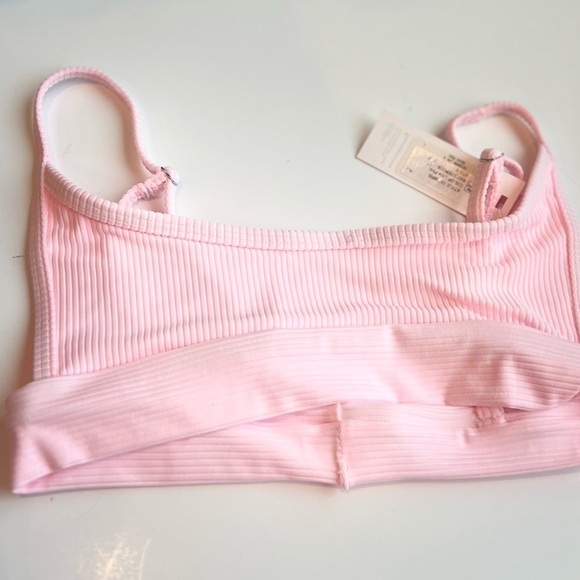 Frankies Bikinis Womens Gavin Pink Knit Adjustable Straps Bikini Swim Top - Picture 5 of 6